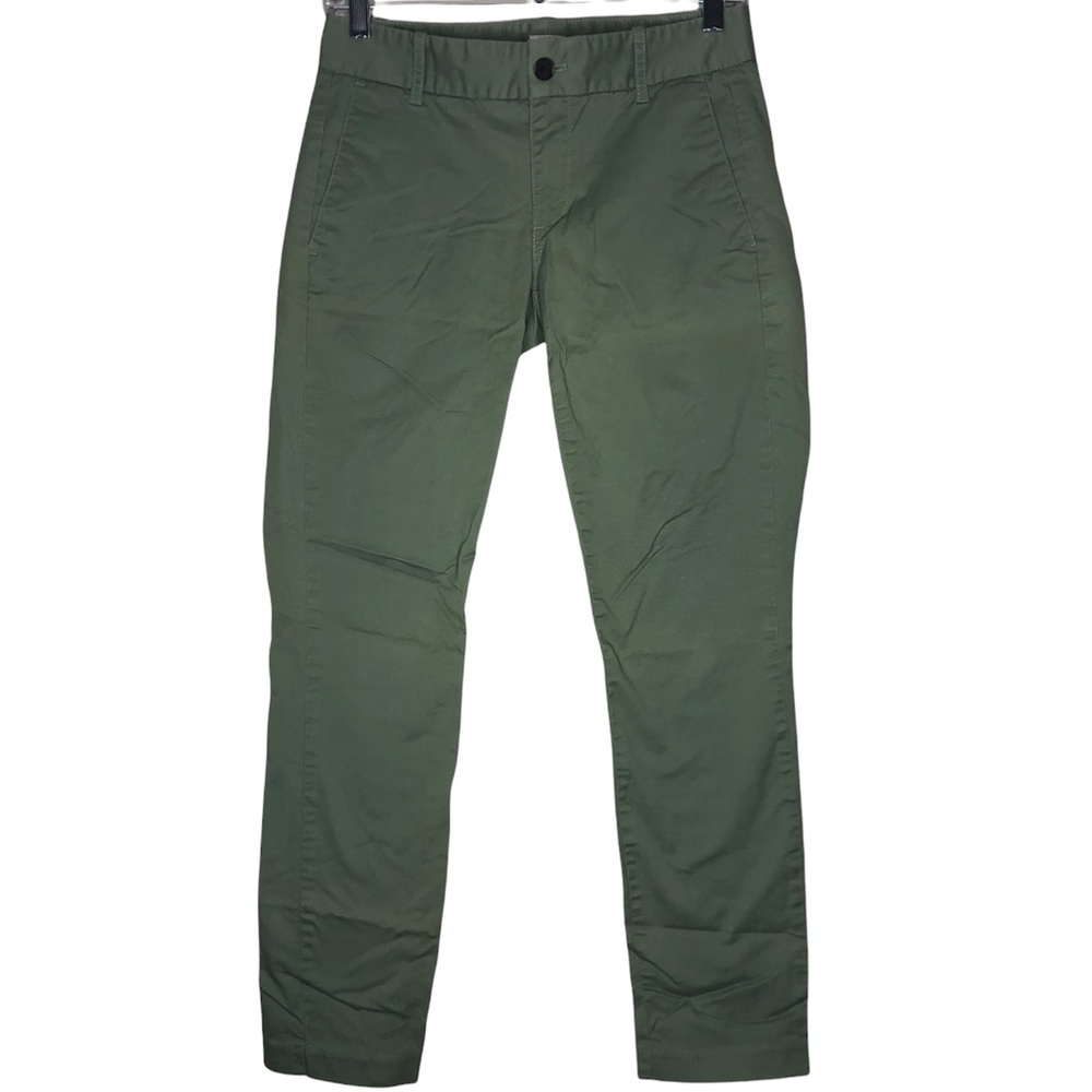 J Crew Frankie Chino Pant Olive Green Size 0 Womens Ankle Pants